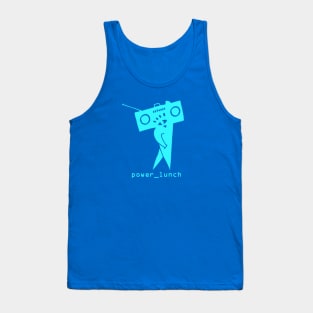 power_lunch boommboxdude logo (light blue print) Tank Top